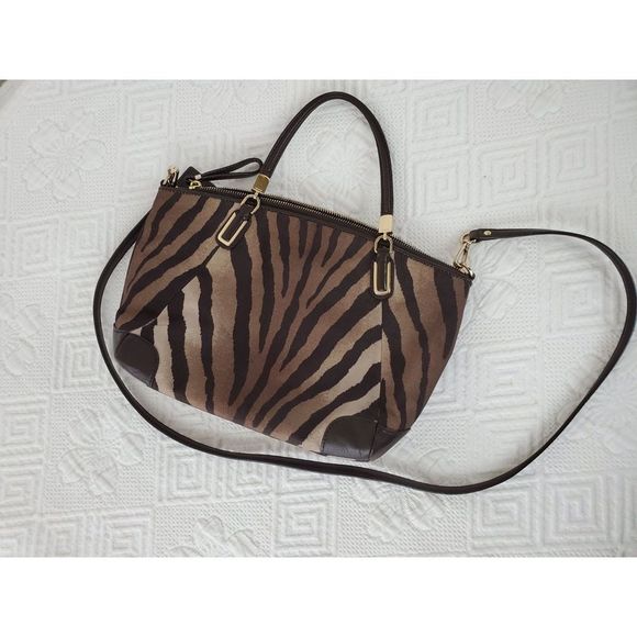 Coach Handbags - Coach Madison Zebra Print Kelsey Handbag